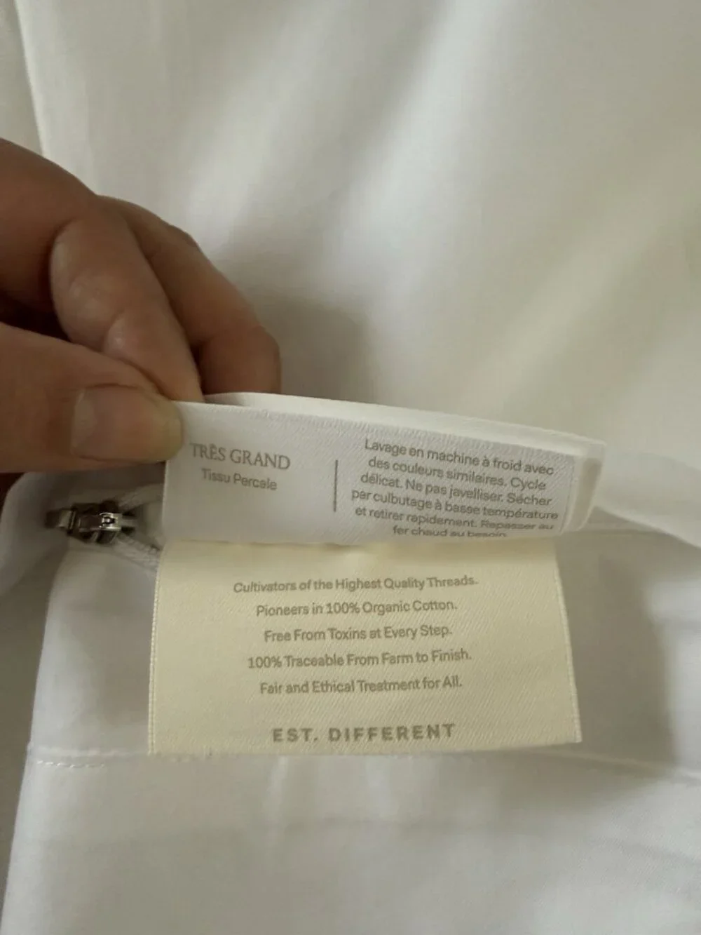 BOLL & BRANCH Organic Cotton Signature Hemmed Pillow Sham SET(2) KING White NEW